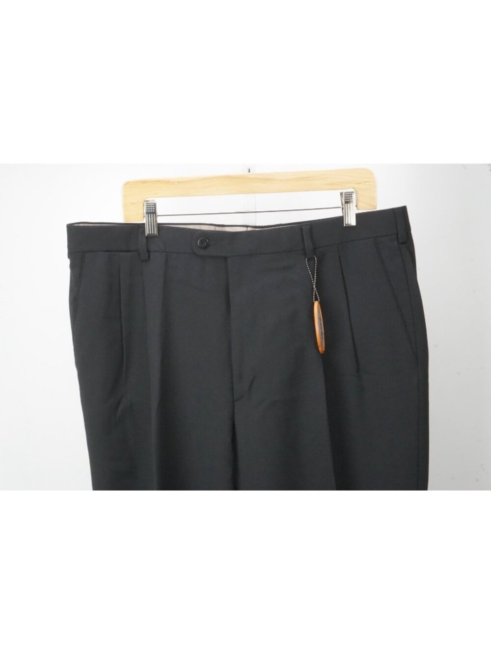 Zanella Johnny Solid Black Woven Wool Mens Dress Pants Sz 56 EU BRAND NEW